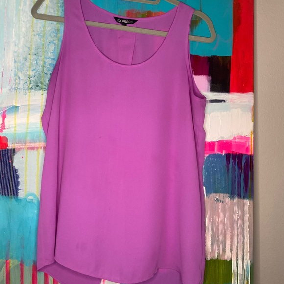 Express Pink Tank Top with Open Back - Picture 1 of 3